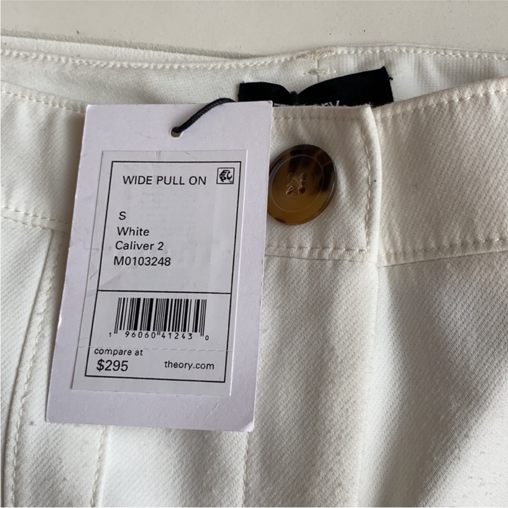NWT Theory White Polyester Blend Jogger Pants Size 2 - Picture 3 of 6